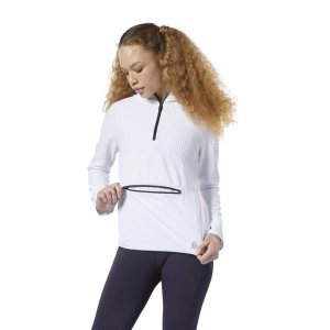 Reebok Thermowarm Deltapeak Control Kapuzenpullover Damen - Weiß - DE 503-UPI